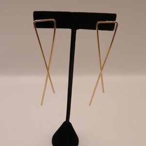 Geometric Drop Gold Tone Earrings